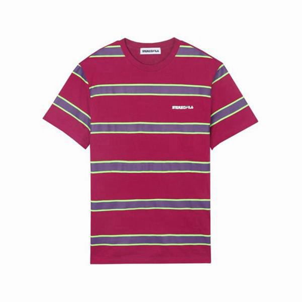 Camisetas Fila Homem Roxo - Fila Striped S/S Outlet Portugal,XCVQ-76841